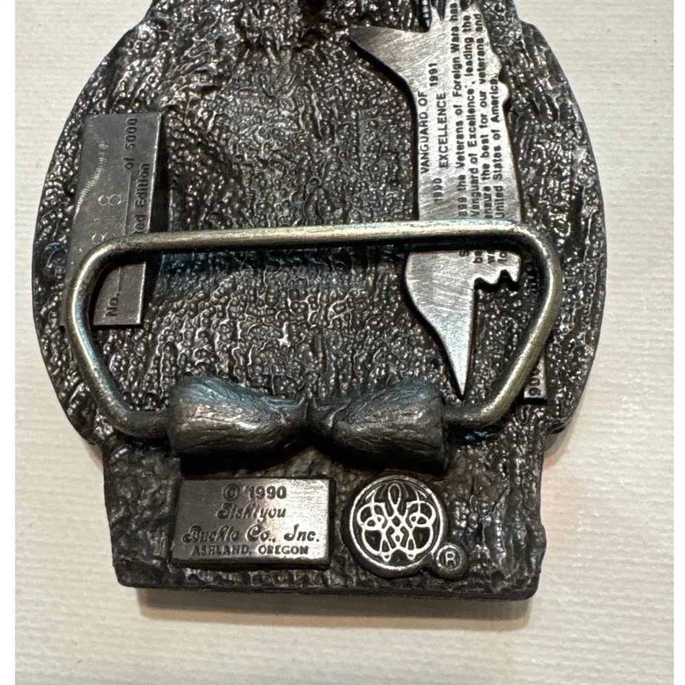 Siskiyou Belt Buckle Mens OS Silver Excellent VFW Vanguard of Excellence 1990&91